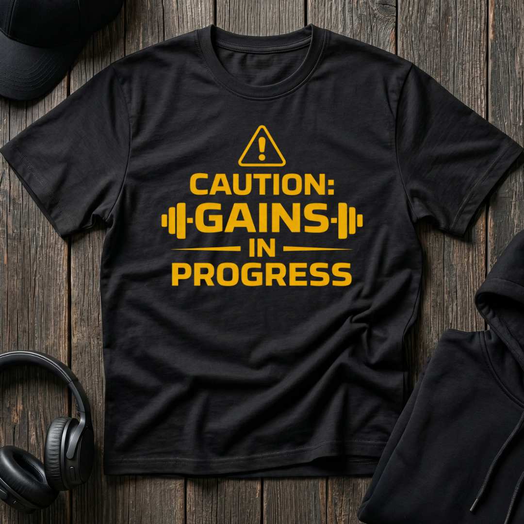 Caution Gains In Progress Tee