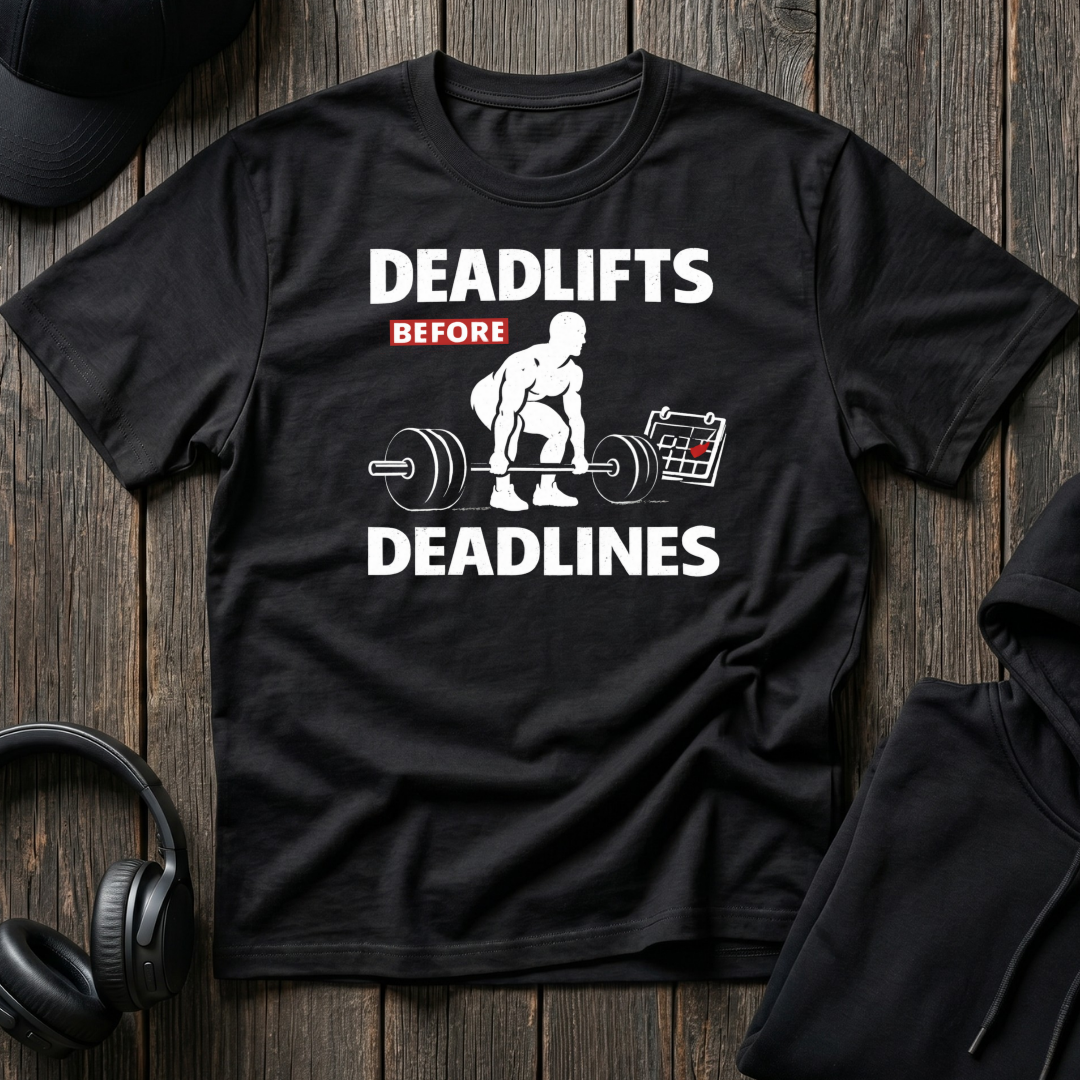 Deadlifts before Deadlines Tee