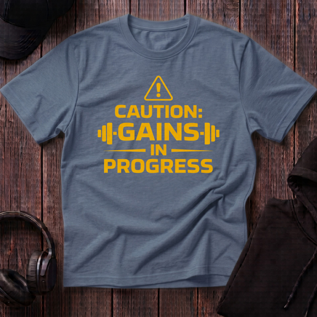 Caution Gains In Progress Tee
