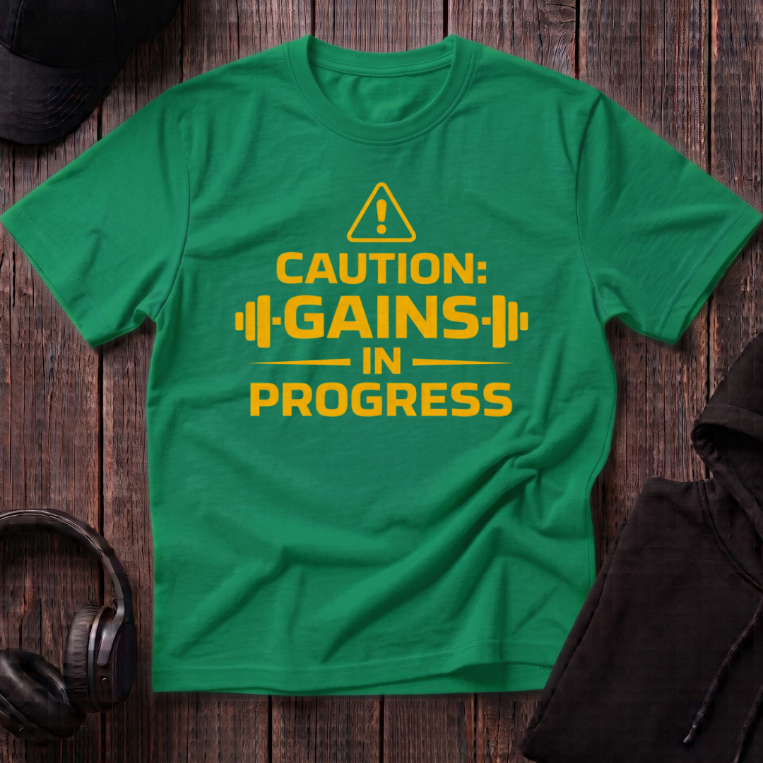 Caution Gains In Progress Tee