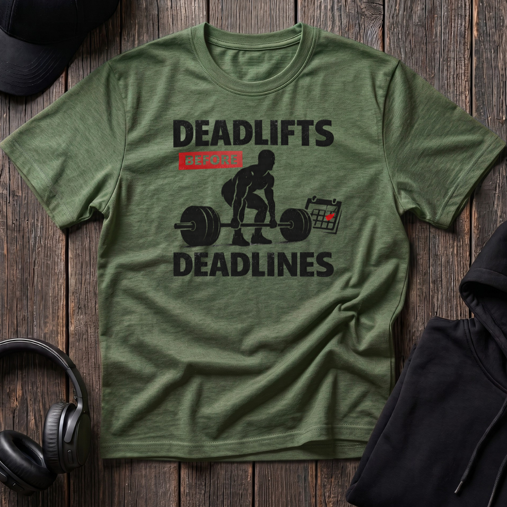 Deadlifts before Deadlines Tee