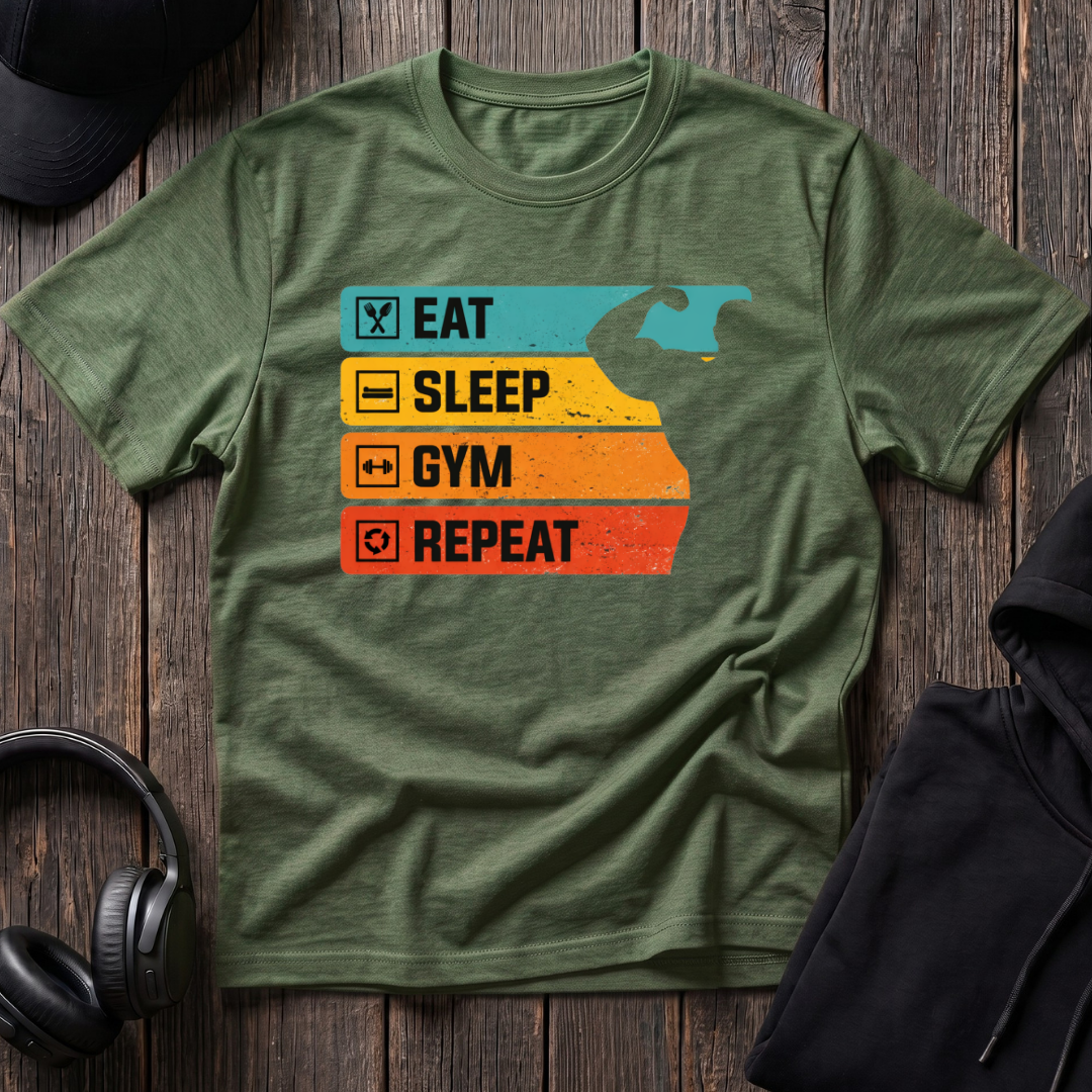 Eat Sleep Gym Repeat Tee
