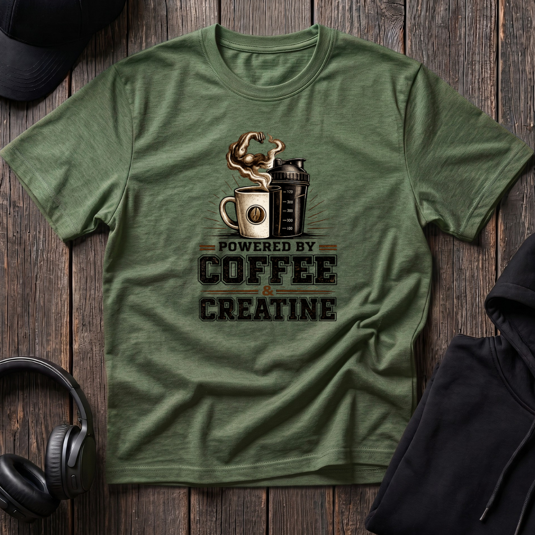 Powered by Coffee And Creatine Tee