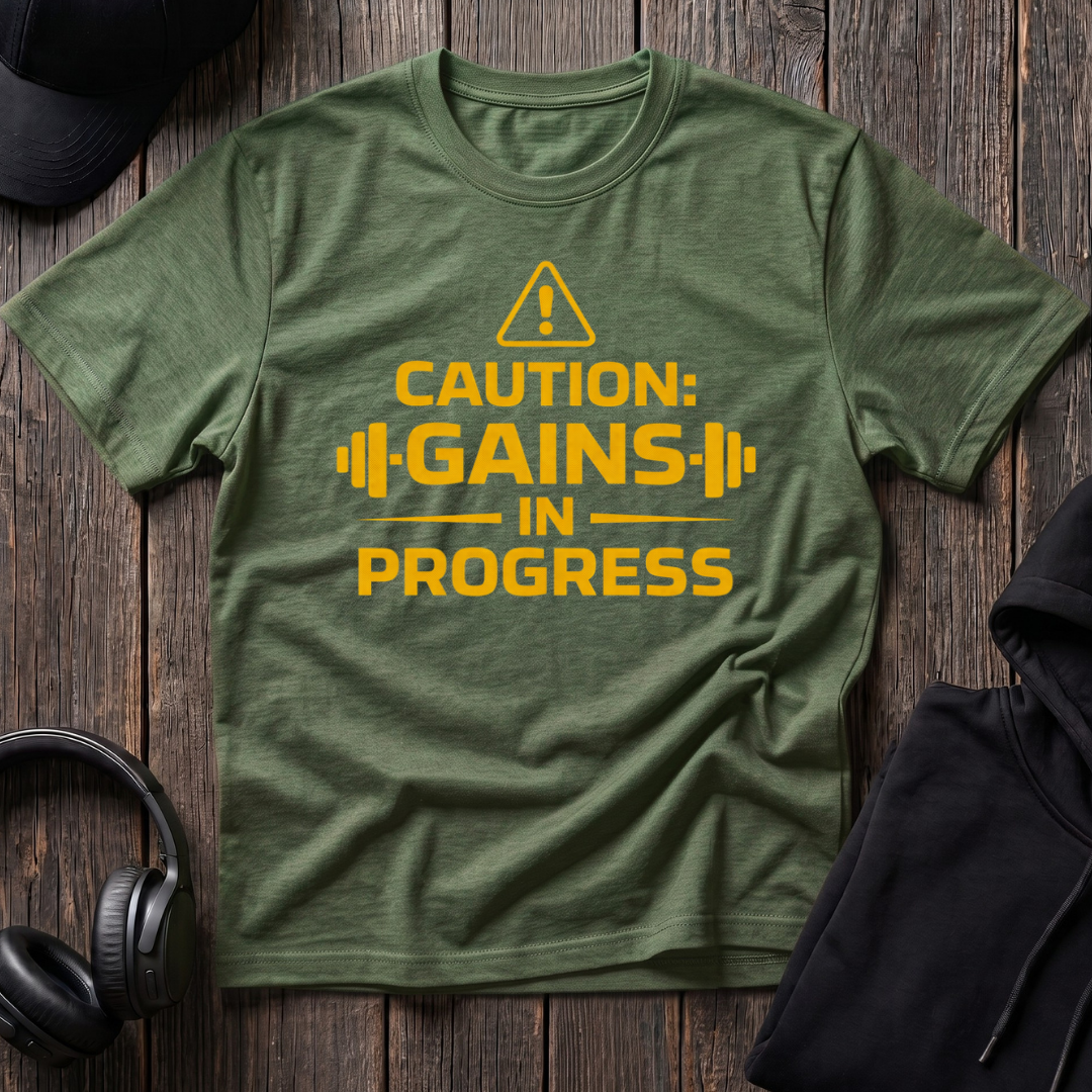 Caution Gains In Progress Tee