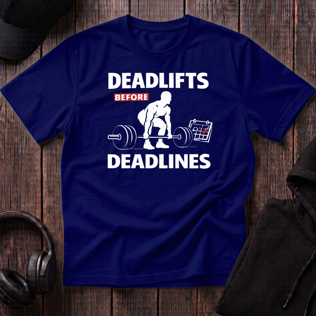 Deadlifts before Deadlines Tee