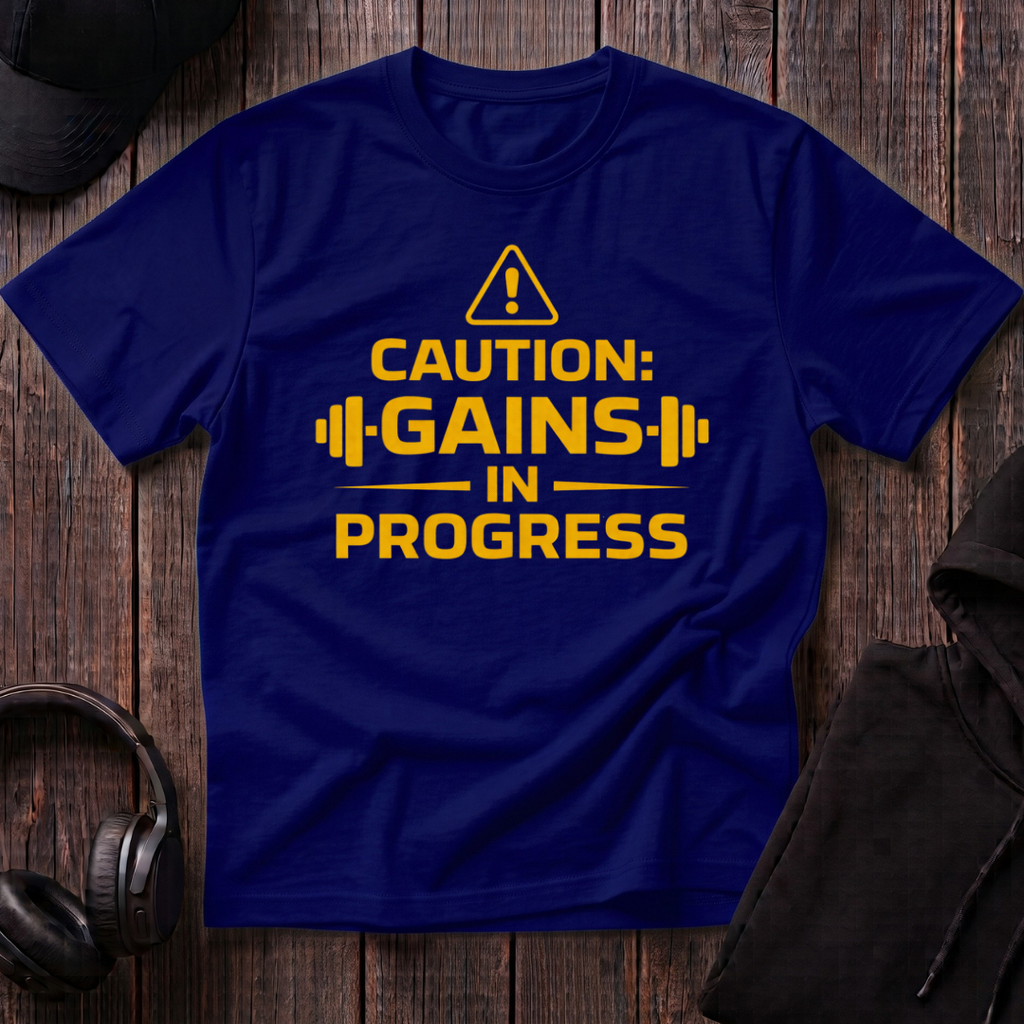 Caution Gains In Progress Tee