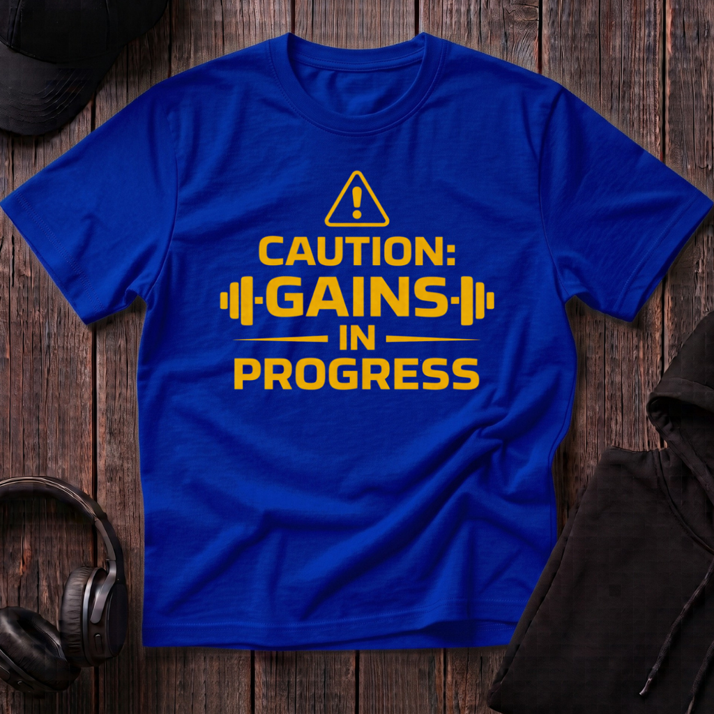 Caution Gains In Progress Tee