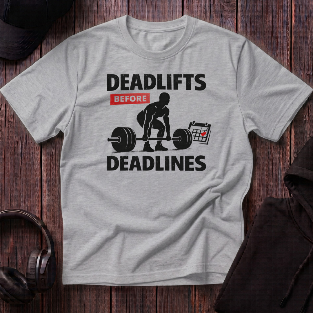 Deadlifts before Deadlines Tee