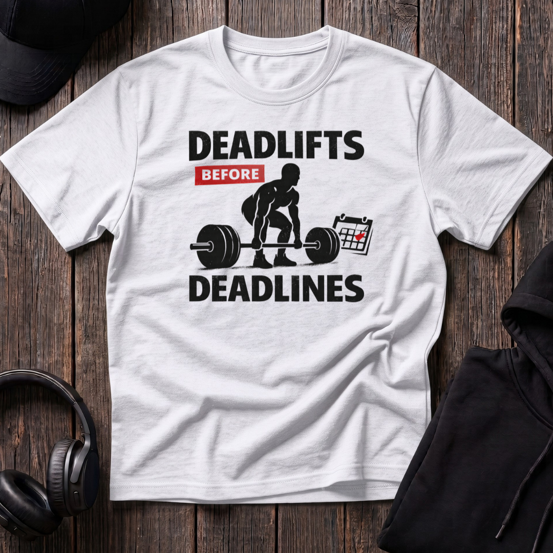 Deadlifts before Deadlines Tee
