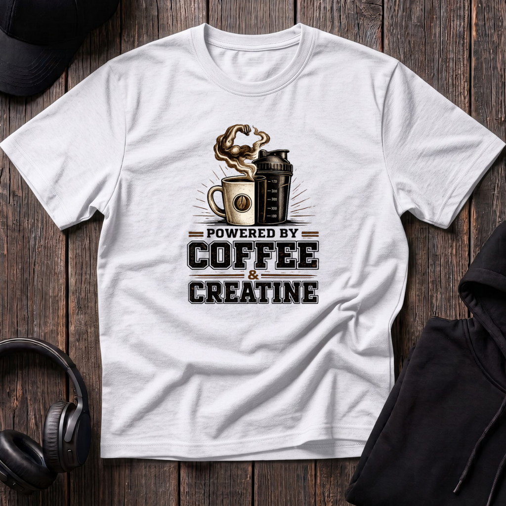 Powered by Coffee And Creatine Tee