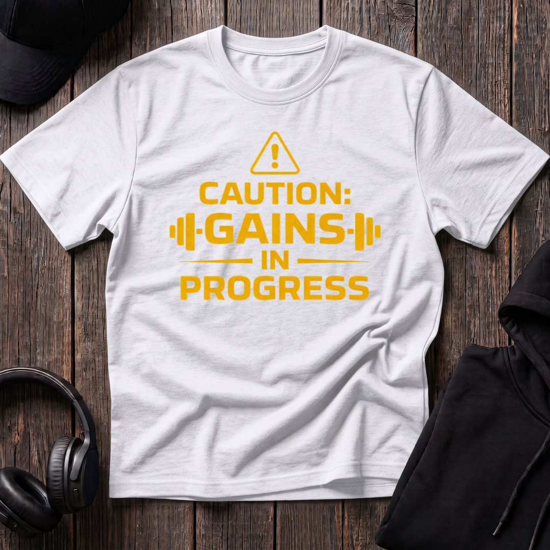 Caution Gains In Progress Tee