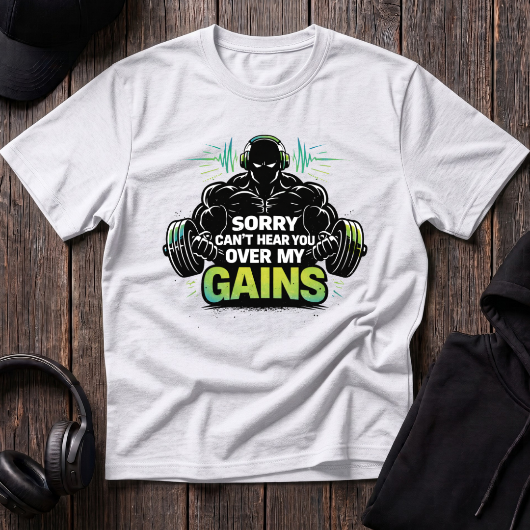 Sorry Can't Hear you Over My Gains Tee