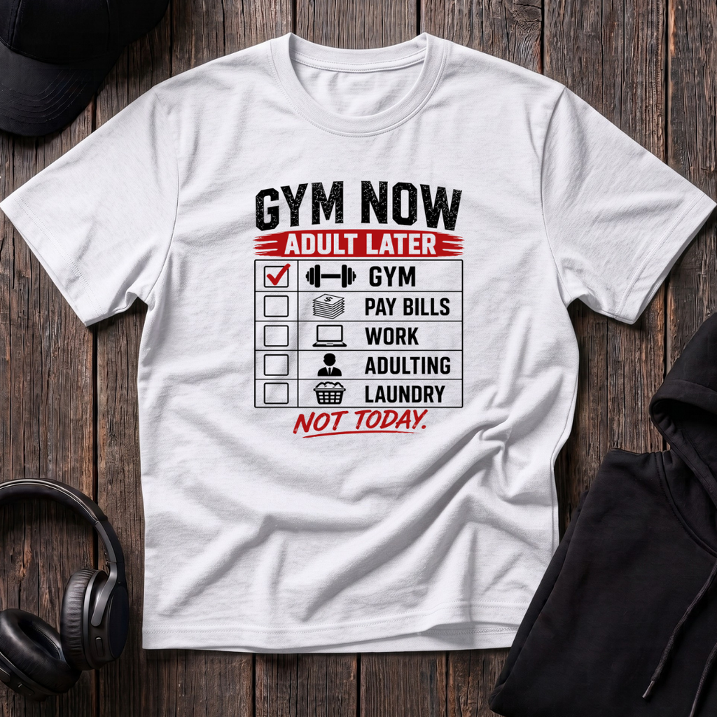 Gym Now Adult Later Tee
